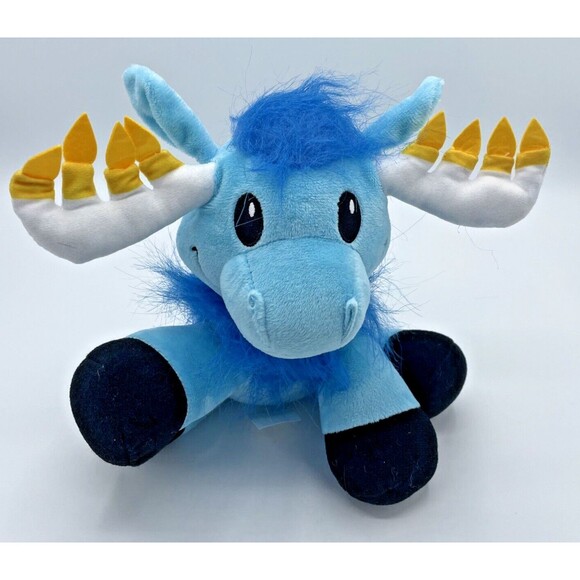 Mensch Pets Hanukkah Mitzvah Blue Moose Plush Light Up Antlers Toy Working - Picture 2 of 11